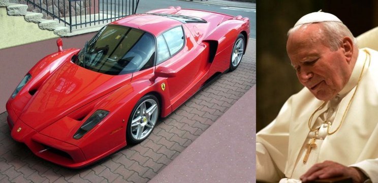 Ferrari Enzo i Jan Paweł II