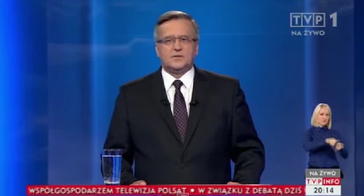 Bronisław Komorowski podczas debaty