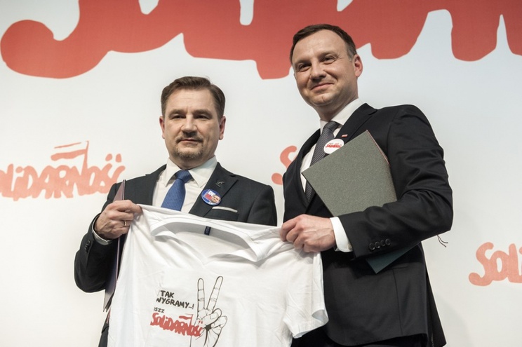 Piotr Duda, lider Solidarności i Andrzej Duda, kandydat PiS na prezydenta